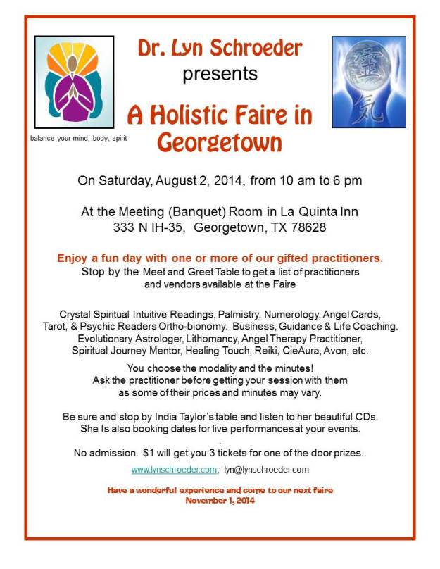 Georgetown Holistic Faire on August 2, 2014