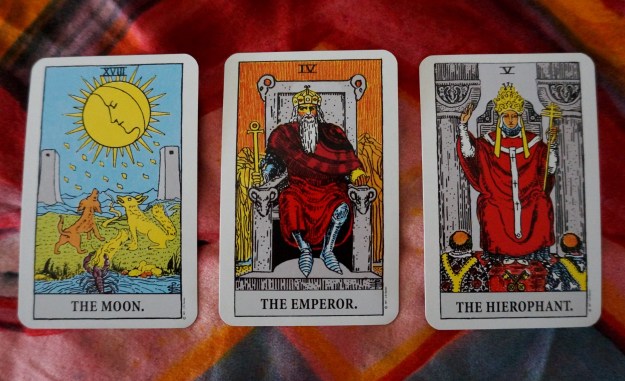 Pisces: The Moon ~ Aries: The Emperor ~ Taurus: The Hierophant