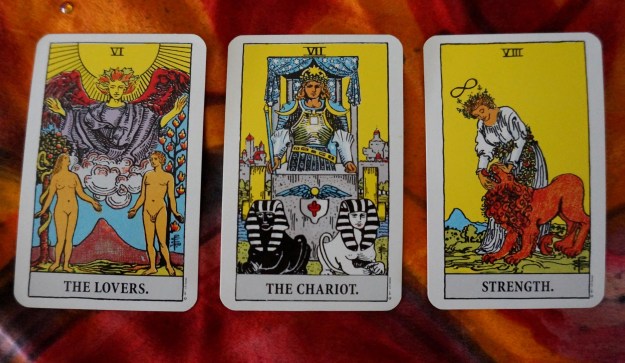 Gemini: The Lovers ~ Cancer: The Chariot ~ Leo: Strength