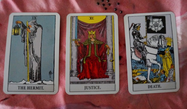 Virgo: The Hermit ~ Libra: Justice ~ Scorpio: Death