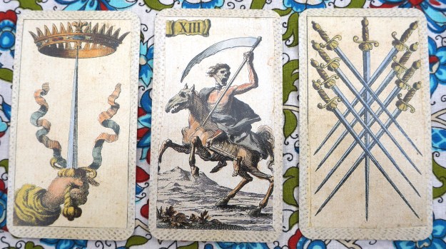  Leo: Ace of Swords  ~ Virgo: Death ~ Libra: 9 of Swords