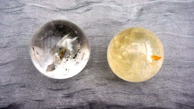 Two Moons - one of Clear Quartz, the other of Calcite.