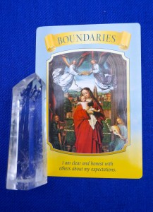 Boundaries card on blue background.